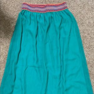 Cato Teal Ankle Length Skirt